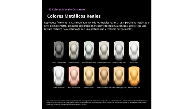 Pintura Acrílica Aleación de Titanio Metál Gloss 20ML KM004 Kaleido | Para Aerógrafos 5