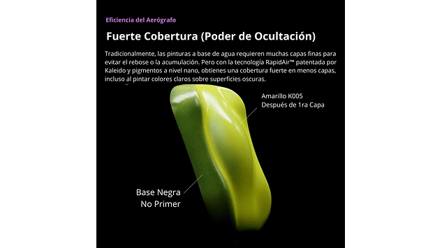 Pintura Acrílica Acero Inoxidable Metál Gloss 20ML KM005 Kaleido | Para Aerógrafos 7