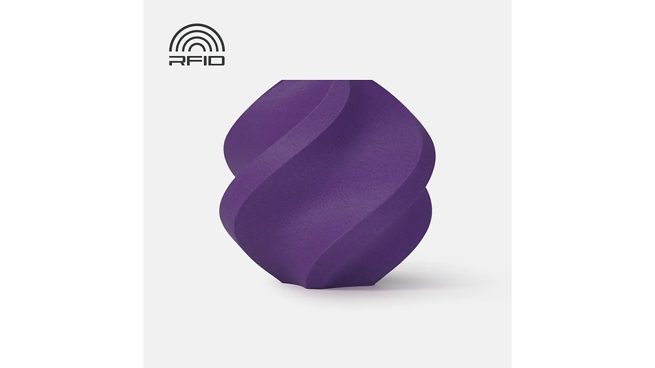 Filamento PLA Fibra de Carbono Morado Iris Carrete Reutilizable 1kg Bambu Lab | Filamentos 1