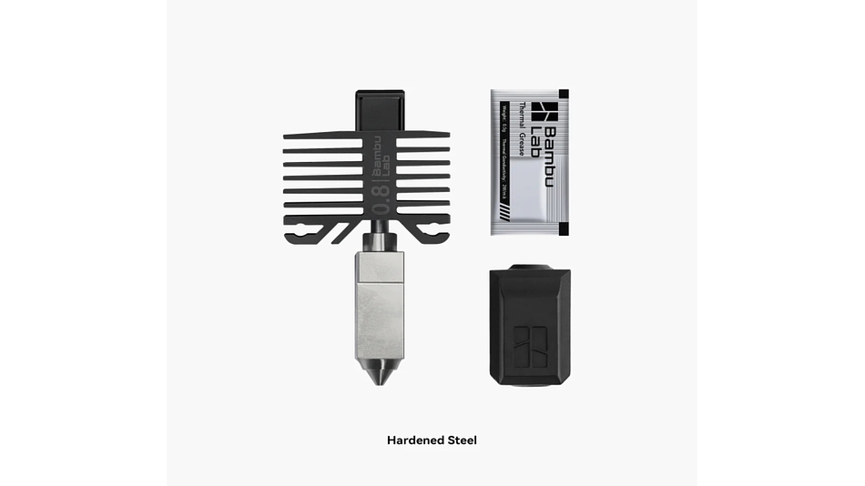 Hotend Alto Flujo de Acero Endurecido 0,8mm H2D Pro, H2S, H2D, P2S FAH065 BAMBU LAB | Repuestos 3D 1