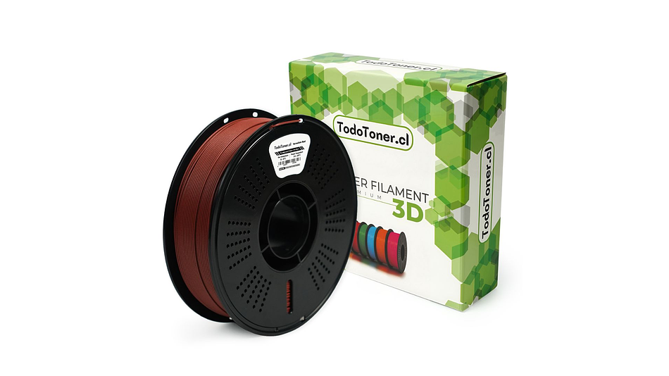 Filamento Pla Fibra De Carbon (15%) Alta Velocidad Rojo Anaranjado TODOTONER.CL | FILAMENTOS 3
