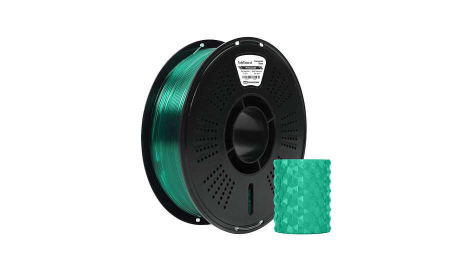Filamento Petg Verde Esmeralda Transparente TODOTONER.CL | FILAMENTOS 2