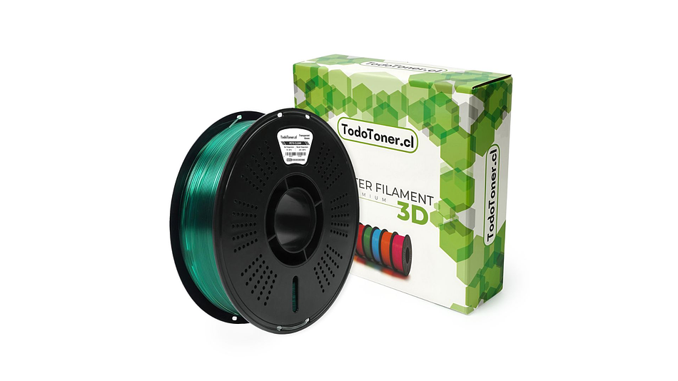 Filamento Petg Verde Esmeralda Transparente TODOTONER.CL | FILAMENTOS 3