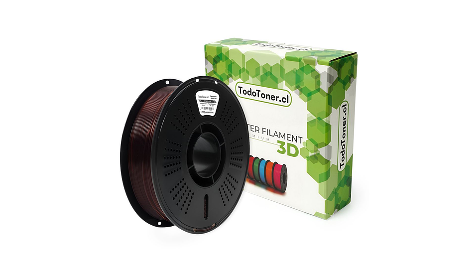 Filamento Petg Rojo Granada Transparente TODOTONER.CL | FILAMENTOS 3
