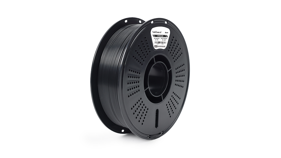 Filamento ABS Hyper Alta Velocidad Negro 1kg Todotoner.cl | Filamentos 3