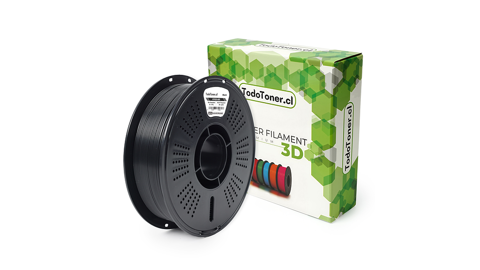 Filamento ABS Hyper Alta Velocidad Negro 1kg Todotoner.cl | Filamentos 1