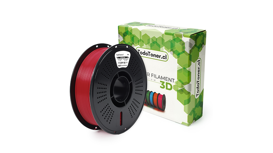 Filamento ABS Hyper Alta Velocidad Rojo 1kg Todotoner.cl | Filamentos 1