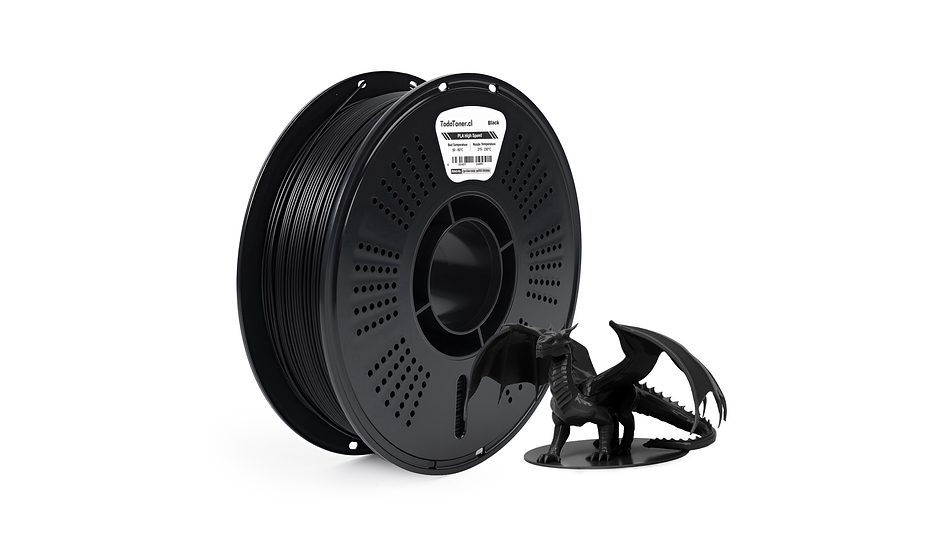 Filamento PLA Hyper Alta Velocidad Negro 1KG TODOTONER.CL  | Filamentos 2