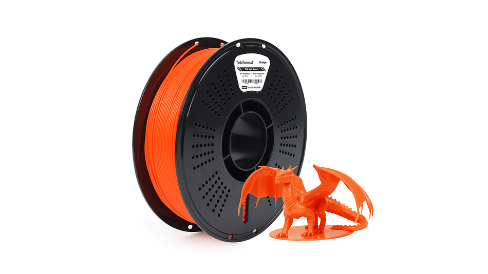 Filamento PLA Hyper Alta Velocidad Naranjo 1KG TODOTONER.CL  | Filamentos 1