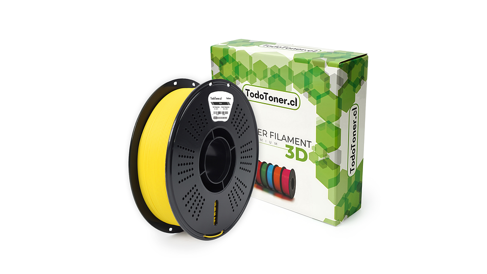 Filamento PLA Amarillo 1kg TODOTONER.CL | Filamentos 1