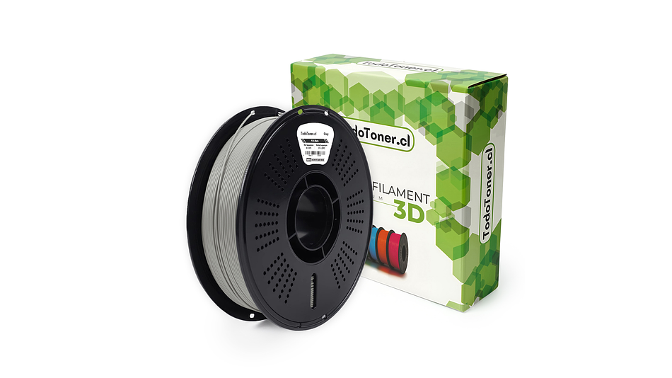 Filamento PLA Mate Gris 1kg TODOTONER.CL  | Filamentos 4