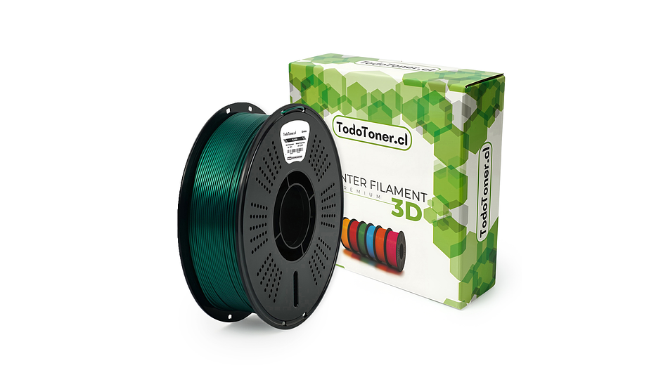 Filamento PLA Seda Verde 1kg TODOTONER.CL | Filamentos 1