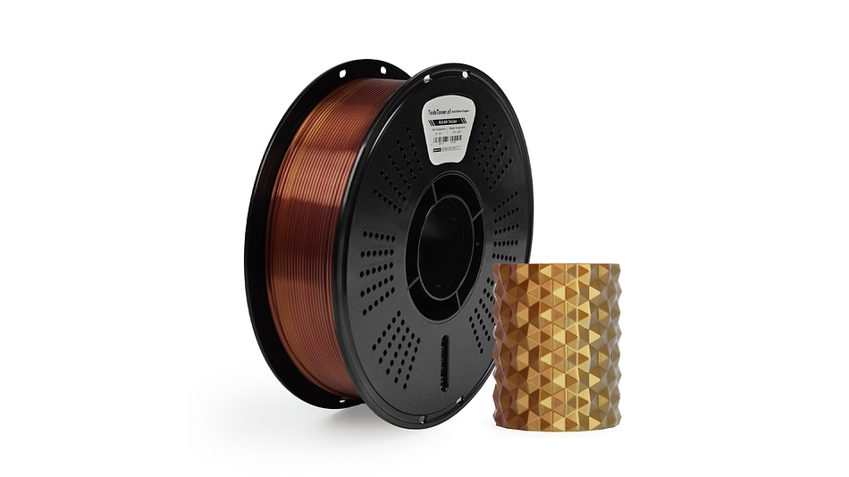 Filamento PLA Seda Tricolor Oro, Plata y Cobre 1kg TODOTONER.CL | Filamentos 3