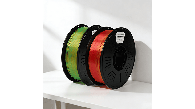 Filamento PLA Seda Tricolor Oro, Rojo y Negro 1kg TODOTONER.CL | Filamentos 4