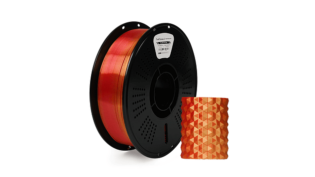 Filamento PLA Seda Tricolor Oro, Amarillo y Rojo 1kg TODOTONER.CL | Filamentos 2