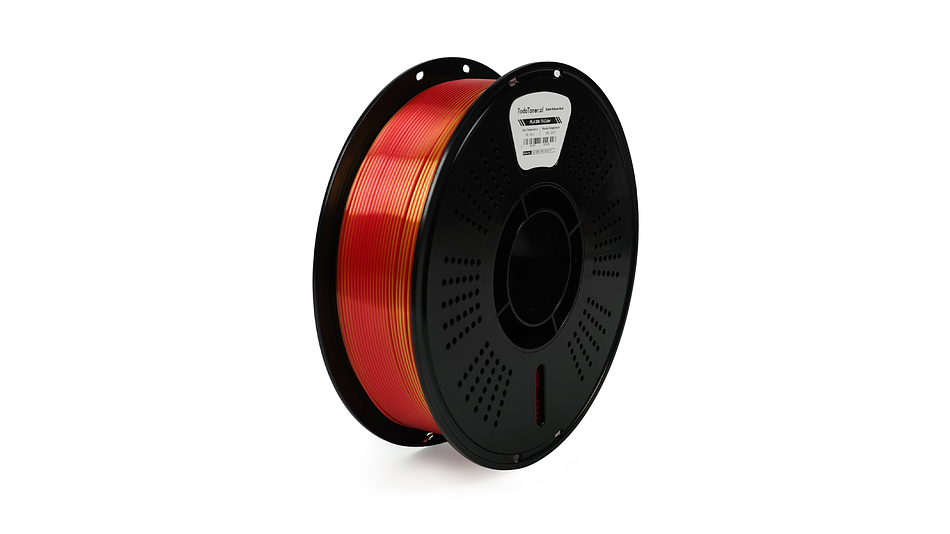 Filamento PLA Seda Tricolor Oro, Amarillo y Rojo 1kg TODOTONER.CL | Filamentos 3