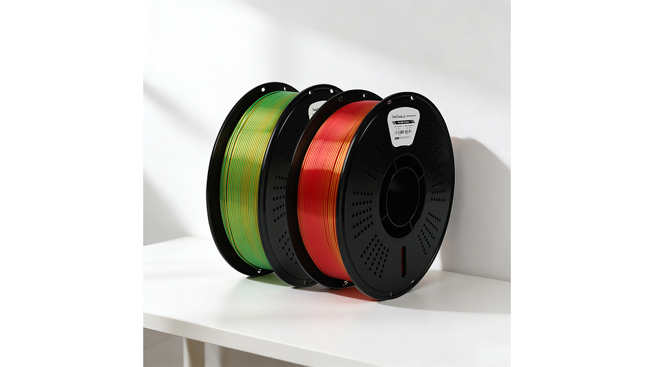 Filamento PLA Seda Tricolor Oro, Verde y Azul 1kg TODOTONER.CL | Filamentos 4