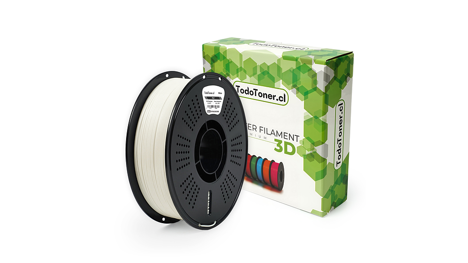 Filamento PLA+ Blanco 1kg TODOTONER.CL | Filamentos 1