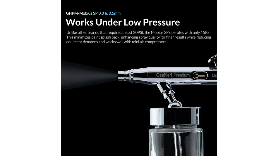 Premium Series GHPM-Mobius SP 0.3 & 0.5mm | Marca GaahIeri | Aerógrafo |  3