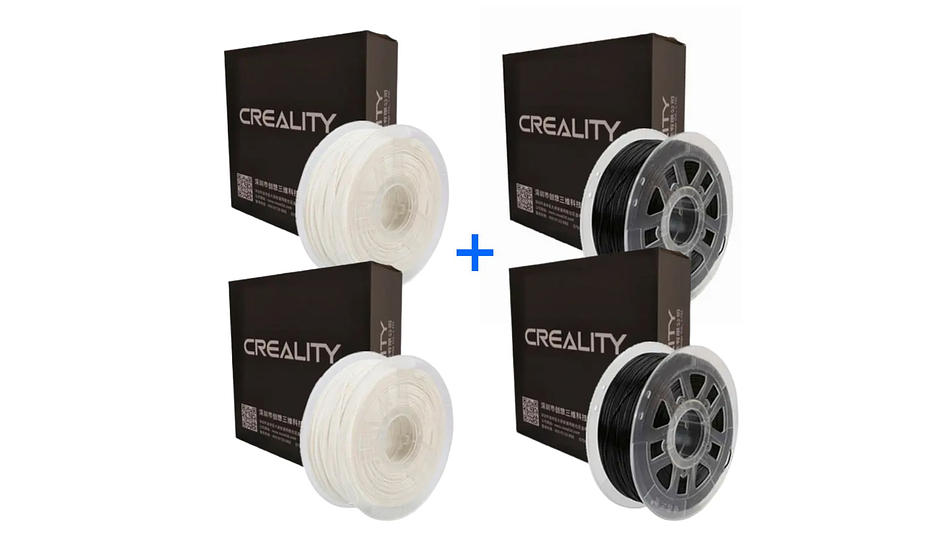 Pack 4 x Filamentos ABS 2 Blanco y 2 Negro 1kg Creality | Filamentos 1