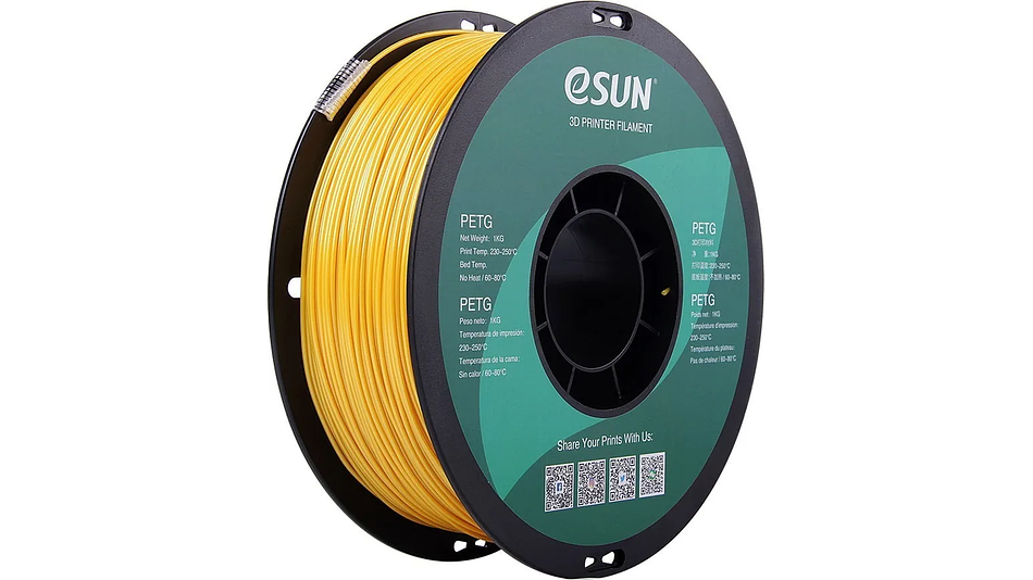 Filamento PETG Amarillo Solido 1kg Esun | Filamentos 1