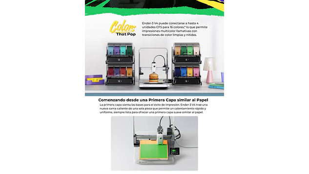 Ender-3 V4 Combo Creality | Tamaño Imp 220x220x235mm | Impresora 3D 4