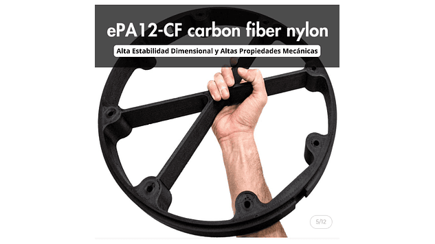 Filamento PA12-CF Negro Fibra de Carbón + Nylon 1kg Esun | Filamentos 4