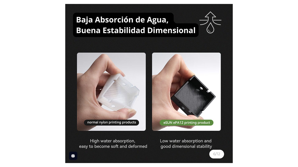 Filamento PA12-CF Negro Fibra de Carbón + Nylon 1kg Esun | Filamentos 6