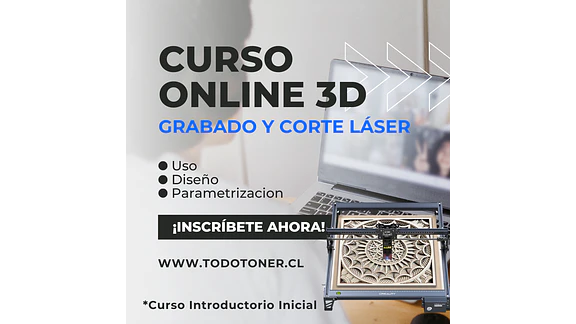 Curso de Grabado y corte láser (online) con certificado Creality en TodoToner.cl