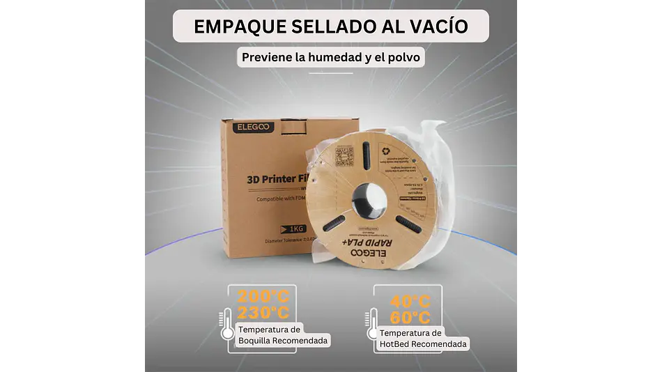 Filamento PLA+ RAPID Alta Velocidad Negro 3kg Elegoo | Filamentos 4