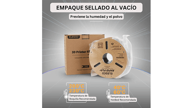 Filamento PLA+ RAPID Alta Velocidad Beige 3kg Elegoo | Filamentos 3