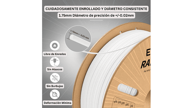 Filamento PLA+ RAPID Alta Velocidad Beige 3kg Elegoo | Filamentos 5