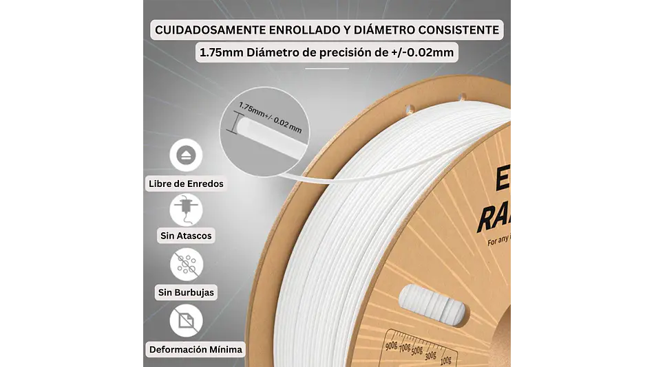 Filamento PLA+ RAPID Alta Velocidad Beige 3kg Elegoo | Filamentos 5