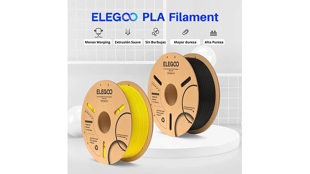 Filamento PLA Negro 3kg Elegoo | Filamentos 2