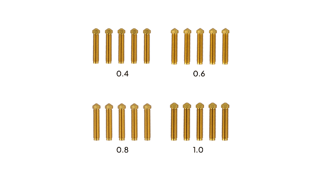 Kit x 20 Boquillas Varios Tamaños Orange Storm Elegoo | Repuestos 3D 1