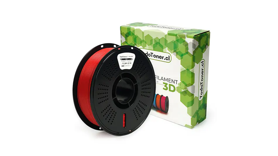Filamento PLA+ Rojo Fuego 1kg TODOTONER.CL | Filamentos 1