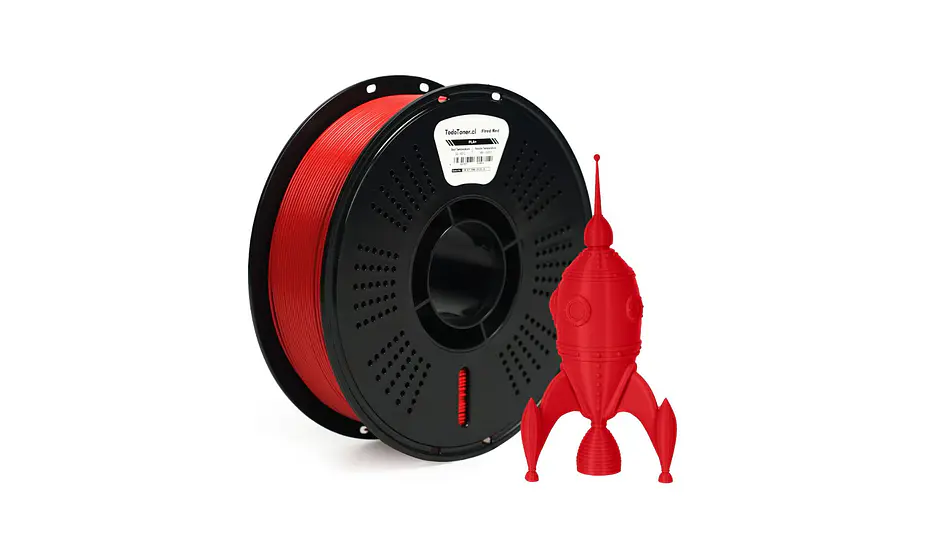 Filamento PLA+ Rojo Fuego 1kg TODOTONER.CL | Filamentos 2