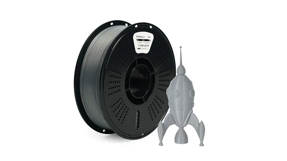 Filamento PLA+ Plateado 1kg TODOTONER.CL | Filamentos 2