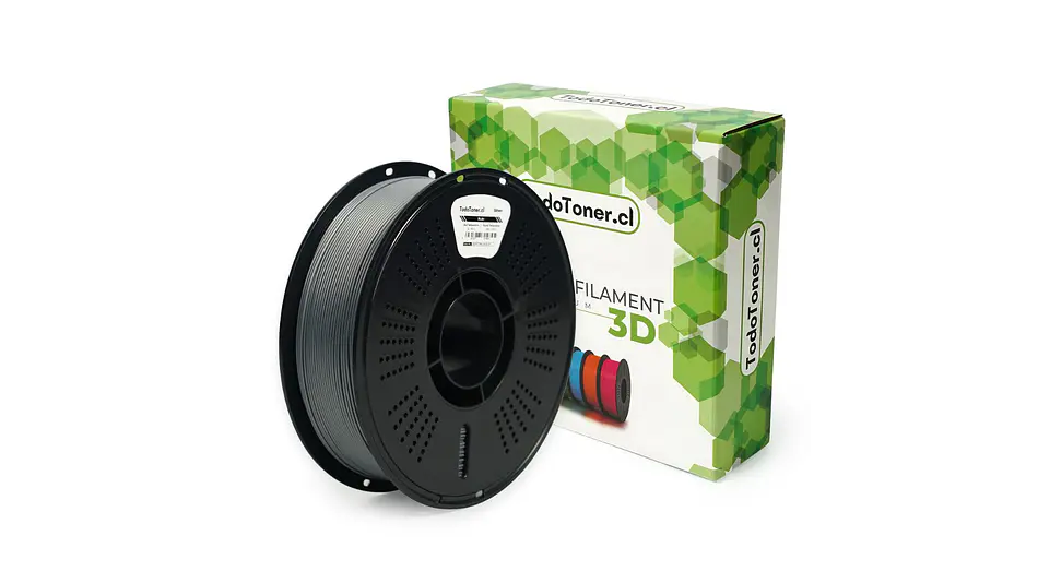 Filamento PLA+ Plateado 1kg TODOTONER.CL | Filamentos 1