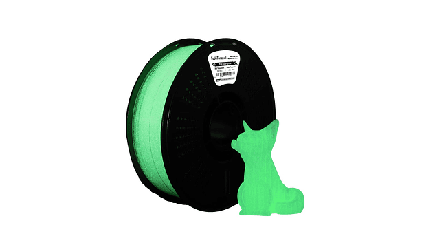 Filamento PLA+ Glitter Brilla en Oscuridad Verde Neón 1kg TODOTONER.CL | Filamentos 1