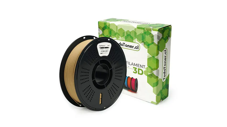 Filamento PLA Alta Velocidad Madera Claro 10% Fibra Madera 1kg TODOTONER.CL | Filamentos 1
