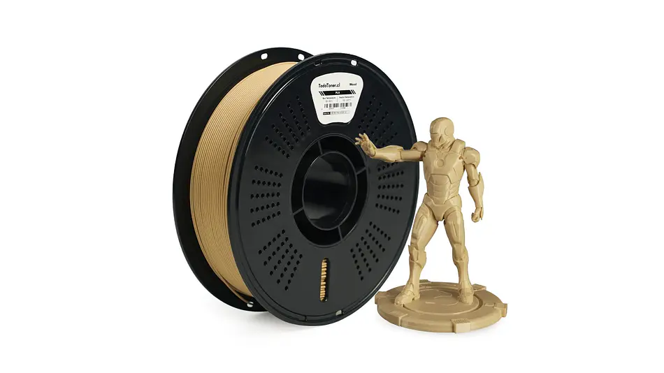 Filamento PLA Alta Velocidad Madera Claro 10% Fibra Madera 1kg TODOTONER.CL | Filamentos 2