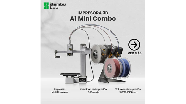 Bambu Lab A1 Mini Combo Semi Nueva FDM multicolor AMS Lite | Impresora 3D FDM 4