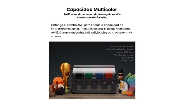 Bambu Lab P1S Combo Semi Nueva con AMS | Impresora 3D FDM 12