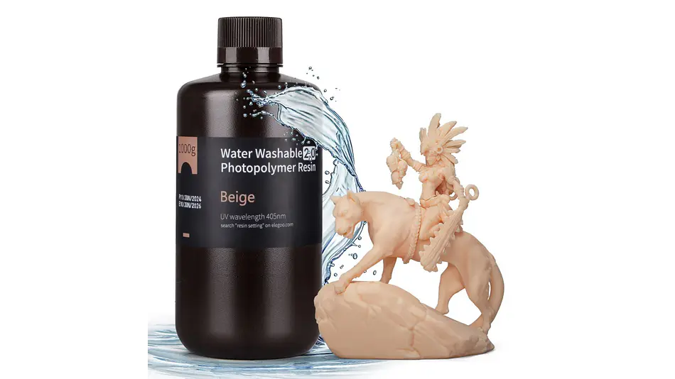 Resina Lavable al Agua Piel Clara 1KG Elegoo | Resinas 1