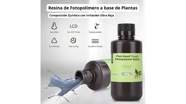 Resina Ecológica Base Plantas Gris 1KG Elegoo | Resinas 5