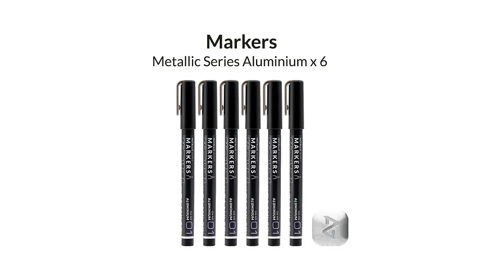Marcador Acrílico Metálico Aluminio - Pack x 6 | Marca GaahIeri 2