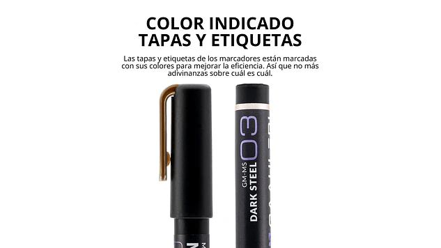 Marcador Acrílico Metálico Acero Oscuro - Pack x 6 | Marca GaahIeri 3