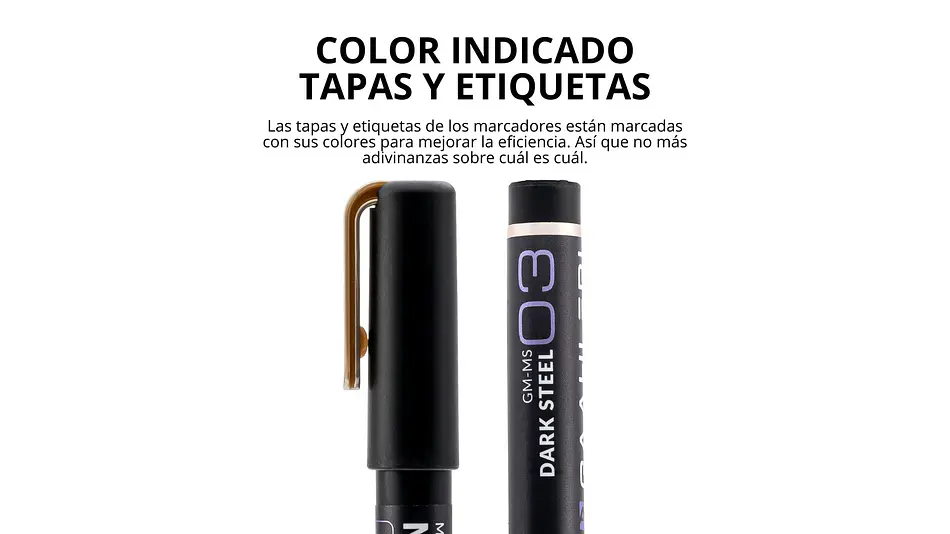 Marcador Acrílico Metálico Acero Oscuro - Pack x 6 | Marca GaahIeri 3