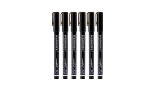 Marcador Acrílico Metálico Acero Oscuro - Pack x 6 | Marca GaahIeri